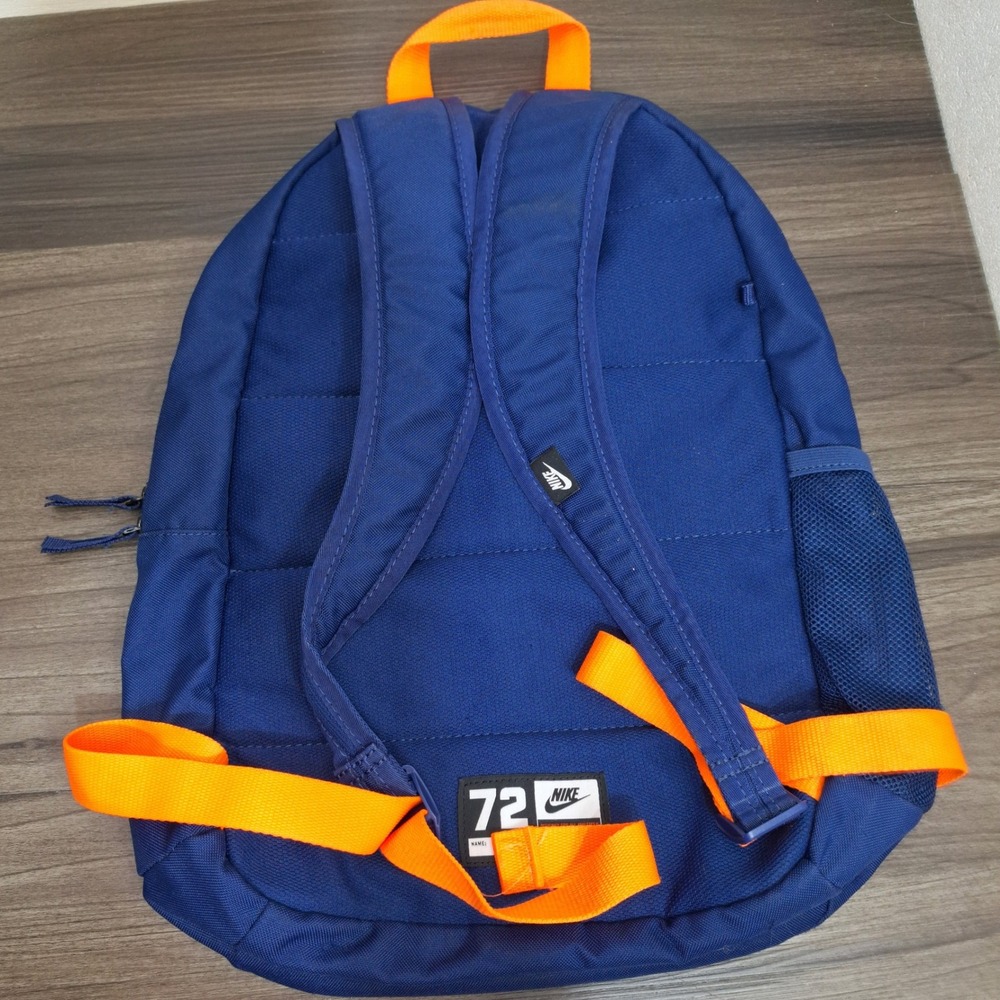 Nike Retro Backpack Blue Green Large Logo Swoosh Orange Straps School Bag Pack - Picture 2 of 9